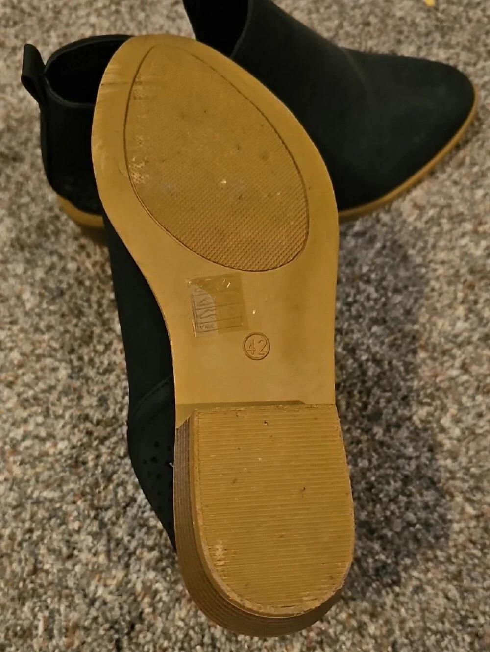Women's Size 42 Black Cutout Ankle Booties - Sleek Everyday Style